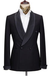 Formal Black Shawl Lapel Men Suits For Wedding