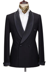 Formal Black Shawl Lapel Men Suits For Wedding