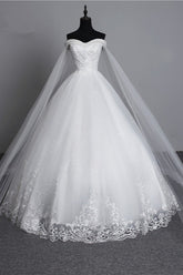 Glamorous Strapless Sweetheart Tulle Wedding Dress Sleeveless Appliques Bridal Gowns with Rhinestones On Sale-27dress