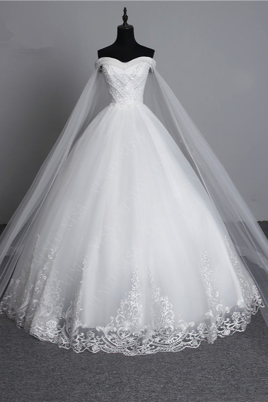 Glamorous Strapless Sweetheart Tulle Wedding Dress Sleeveless Appliques Bridal Gowns with Rhinestones On Sale-27dress