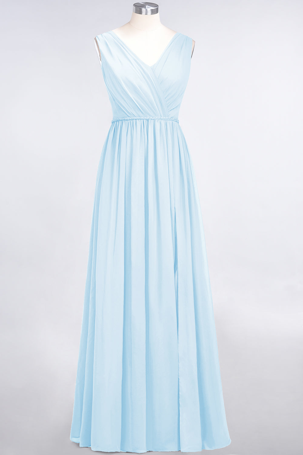 Glamorous TulleV-Neck Ruffle Burgundy Bridesmaid Dress Online-27dress