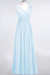 Glamorous TulleV-Neck Ruffle Burgundy Bridesmaid Dress Online-27dress