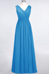 Glamorous TulleV-Neck Ruffle Burgundy Bridesmaid Dress Online-27dress