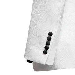 Glamorous Shawl Lapel Two Pieces Jacquard White Wedding Suits
