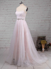 Glitter Sweetheart Ball Gown Wedding Dress With Beading and Sweep Train