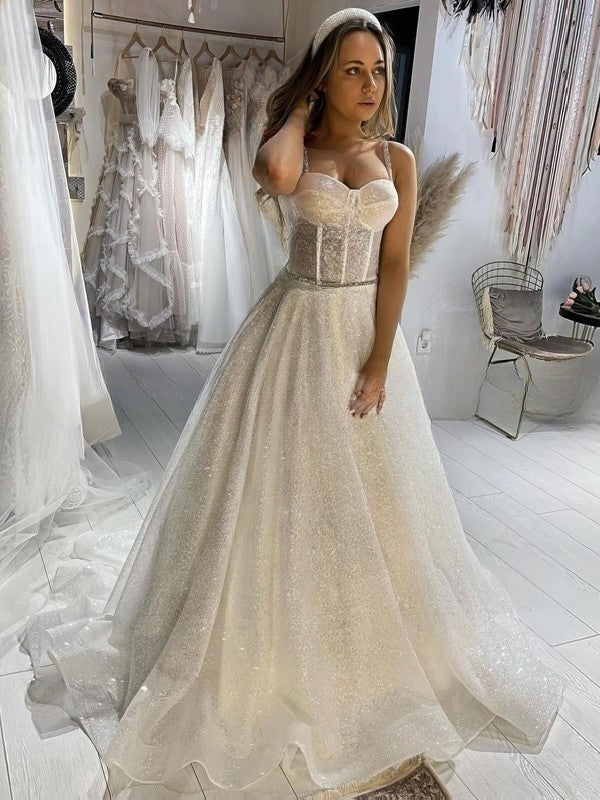 Classic Pleated Sweetheart Satin Ball Gown With Sweep Train Chocolate