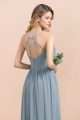 Gorgeous Hi-Lo Heart-Shaped Ruffle Bridesmaid Dress with Spaghetti Straps-27dress