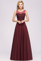 Gorgeous Lace Jewel Affordable Pink Bridesmaid Dress with Beadings-27dress