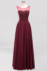 Gorgeous Lace Jewel Affordable Pink Bridesmaid Dress with Beadings-27dress