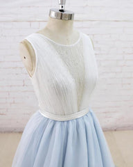 Gorgeous Light Blue Tulle Lace Wedding Dress Sheer Back Summer Bridal Gowns On Sale-27dress