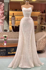 Gorgeous Long Mermaid Glitter Sweetheart Prom Dress-27Dress