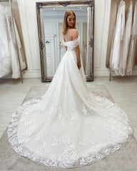 Gorgeous Off-the-Shoulder Lace Wedding Dress On Sale-27dress