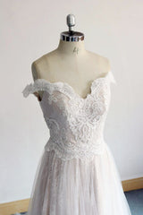 Gorgeous Off-the-shoulder Sweetheart Appliques Wedding Dresses A-line Lace Ruffles Bridal Gowns On Sale-27dress