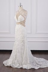 Gorgeous Sleeveless Lace Beadings Wedding Dress Appliques Rhinestones Bridal Gowns Online-27dress