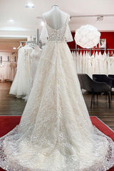 Gorgeous Sleeveless Tulle Lace Appliques Sweetheart A-Line Wedding Dresses-27dress