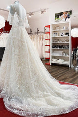 Gorgeous Sleeveless Tulle Lace Appliques Sweetheart A-Line Wedding Dresses-27dress