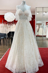 Gorgeous Sleeveless Tulle Lace Appliques Sweetheart A-Line Wedding Dresses-27dress