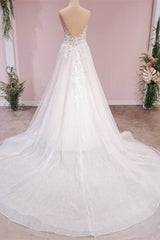 Gorgeous Sleeveless Tulle Wedding Dress With Lace Appliques-27dress