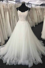 Gorgeous Sweetheart White Lace Wedding Dress Appliques Long Bridal Gowns On Sale-27dress
