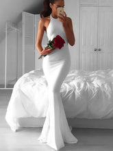 Gorgeous Trumpet/Mermaid Halter Jersey Sweep Train Wedding Dresses