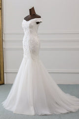 Gorgeous Tulle Sweetheart Long Mermaid Wedding Dresses with Lace Online-27dress