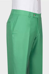 Shawl Lapel Double Breasted Green Prom Suits