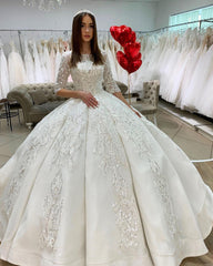 Half Sleeves Applqiues Ball Gown Wedding Dress Online-27dress
