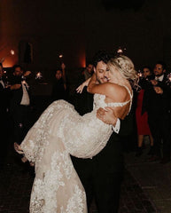 Halter Sleeveless Mermaid Wedding Dress With Applqiues Boho Bridal Gown-27dress