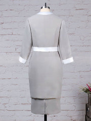 Knee-length Beaded Chiffon Sweetheart Sheath Mother of the Bride Dress