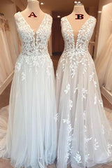 Lace Appliques Wedding Dress Sleeveless Tulle Online-27dress