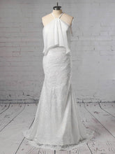 Lace Chiffon Trumpet/Mermaid Off-the-shoulder Wedding Dress with Sweep Train