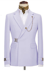 Lavender Notched Lapel Men Suits For Business