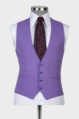Light Purple Peaked Lapel Three Pieces Wedding Men Suits