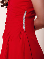 Long A-Line Sheath Flower Girl Dresses Bateau Neck Chiffon Junior Bridesmaid Dress-27dress