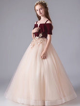 Long A-Line Tulle Party Pageant Flower Girl Dresses-27dress