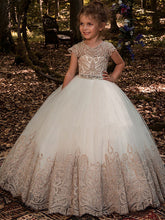 Long Ball Gown Sweep Brush Train Wedding Birthday Pageant Flower Girl Dresses-27Dress