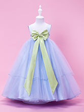 Long Ball Gown Tulle Stretch Satin Sleeveless Straps Wedding Party Flower Girl Dresses-27dress