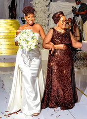 Long Mermaid One Shoulder Sleeveless Satin Wedding Dress with Beading-27dress