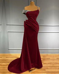 Long Off-the-Shoulder Ruffles Mermaid Evening Dress with Beads