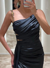 Long Prom Dress With Split Front - Sheath One-Shoulder-27dress