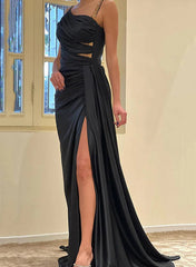 Long Prom Dress With Split Front - Sheath One-Shoulder-27dress