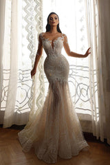 Long Sleeves Bridal Gown Mermaid With Delicate Lace-27dress