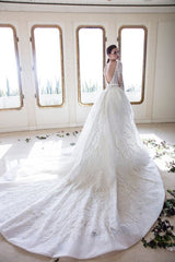 Long Sleeves Crystal Wedding Dress Ball Gown Off-the-Shoulder-27dress