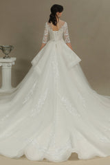 Long Sleeves Lace Wedding Dress Luxury Online-27dress