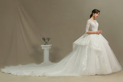 Long Sleeves Lace Wedding Dress Luxury Online-27dress