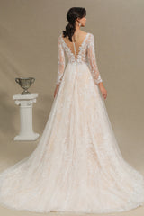 Long Sleeves Lace Wedding Dress Online-27dress