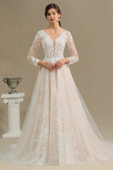 Long Sleeves Lace Wedding Dress Online-27dress