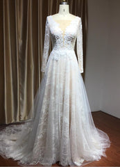 Long Sleeves Lace Wedding Dress Online-27dress