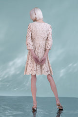 27Dress Long Sleeves Short Lace Short Dresses with Bow
