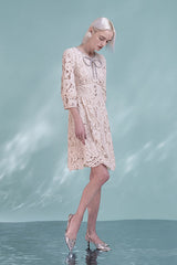27Dress Long Sleeves Short Lace Short Dresses with Bow